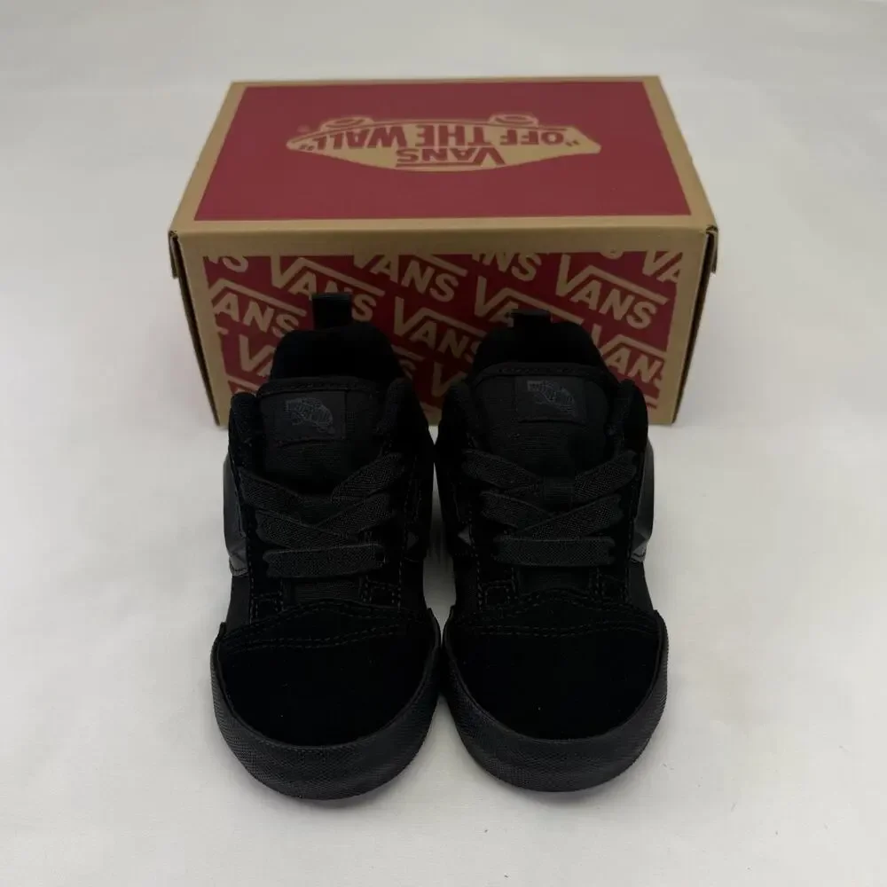 Vans‎ Knu School Suede & Canvas Sneakers Triple Black Toddler Size 9 NEW IN BOX!